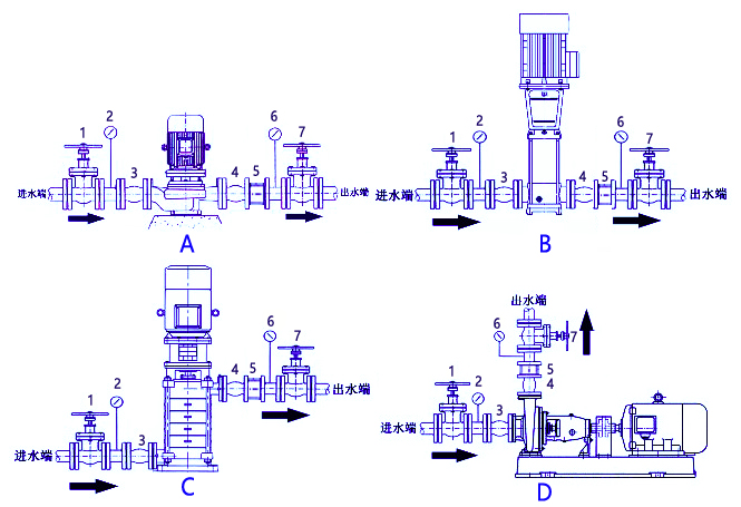 增压泵安装示意图